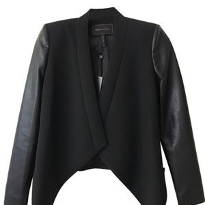 BCBGMAXAZRIA Abree Knit Leather Jacket